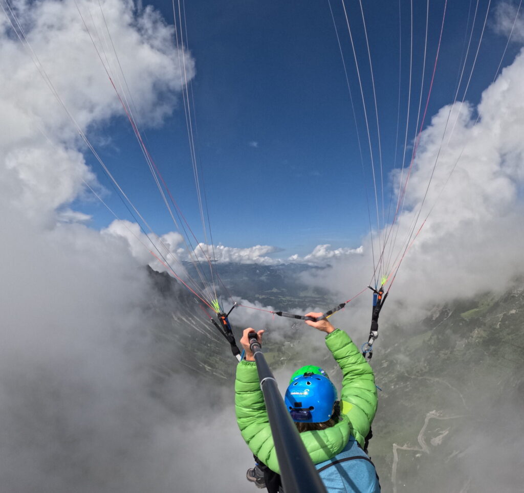Paragliding Tandemflug am Nebelhorn Gleitschirmfliegen Oberstdorf Tandem
