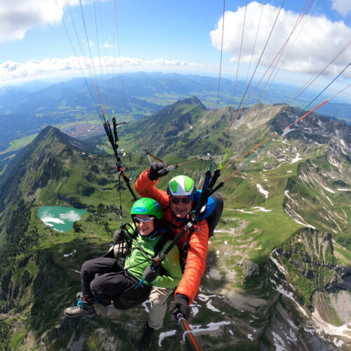Gleitschirmfliegen Allgaeu mit Hoehenangst
