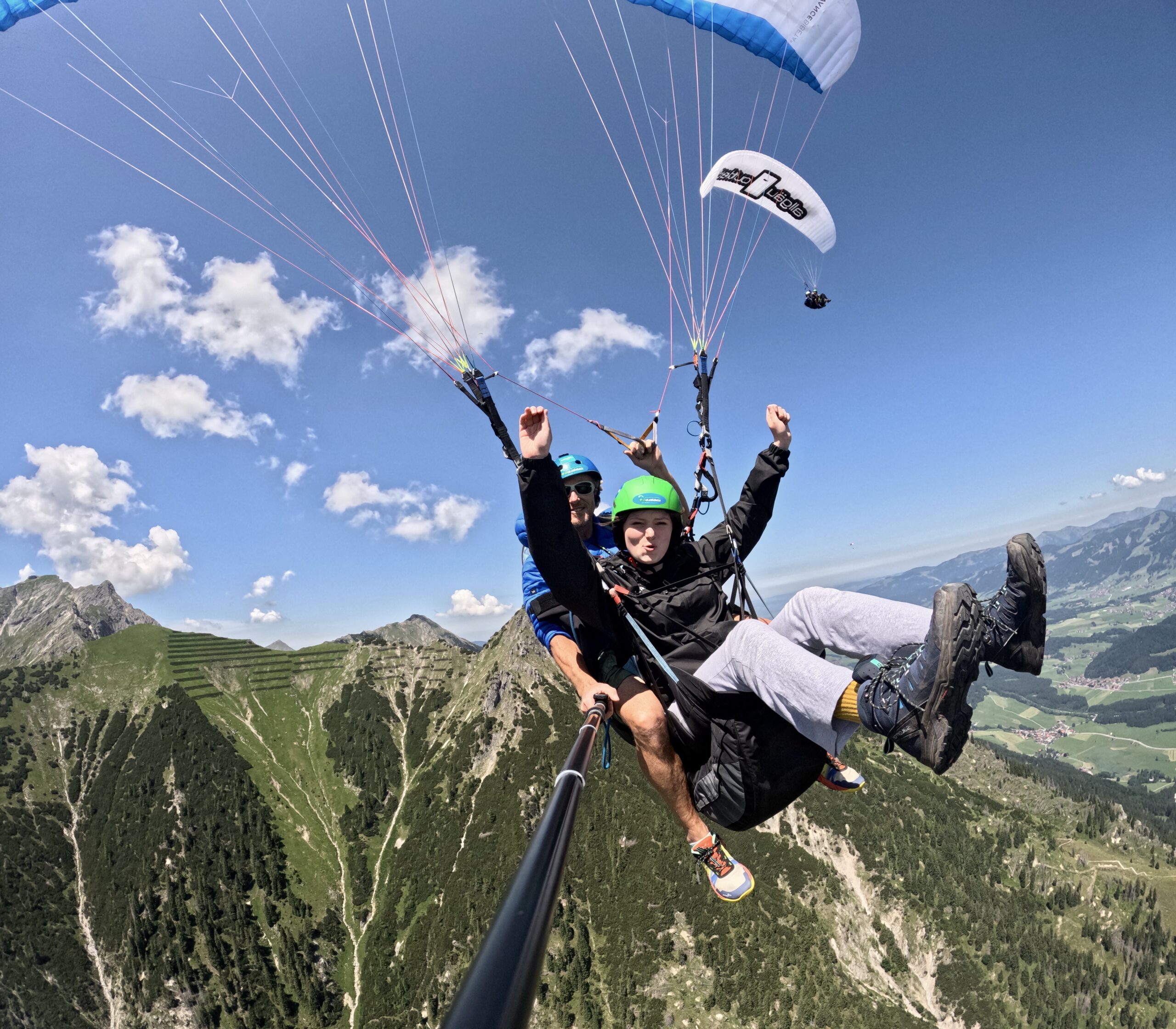 Glück beim Glleitschirm Tandemflug Oberstdorf