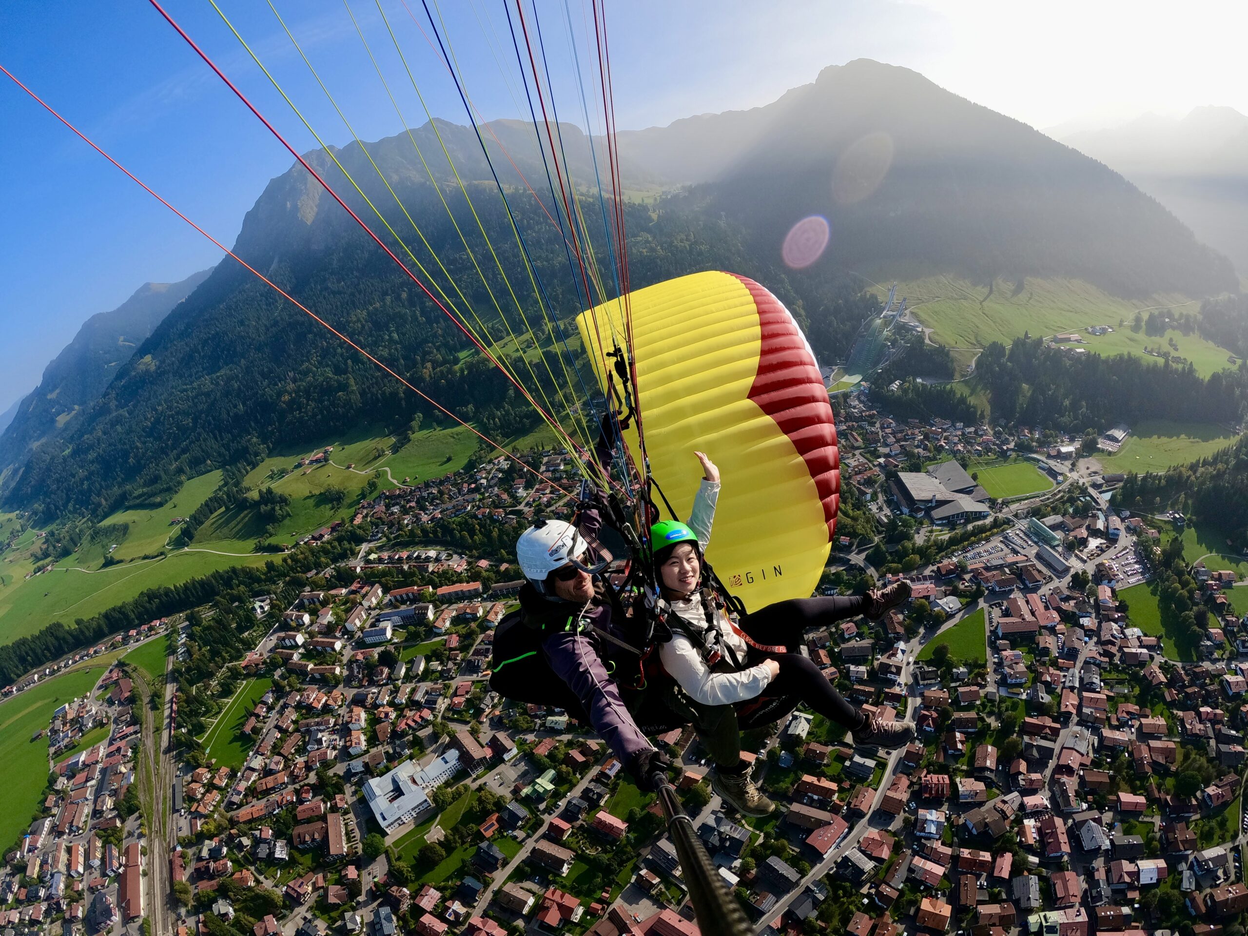Thermikflug Gleitschirm Nebelhorn Oberstdorf Tandemflug Allgäu, Tandemfliegen Allgäu Paragliding