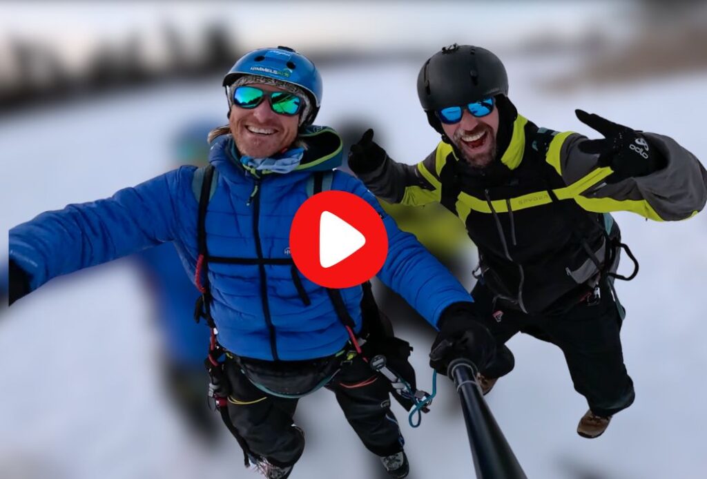 Paragliding Oberstdorf Winter Sonnenuntergang