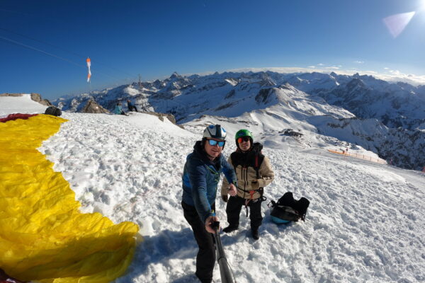 Startplatz Gleitschirm Tandemflug Nebelhorn Oberstdorf
